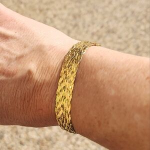 Signed JCM .925 Italy STERLING Braided Herringbone Bracelet